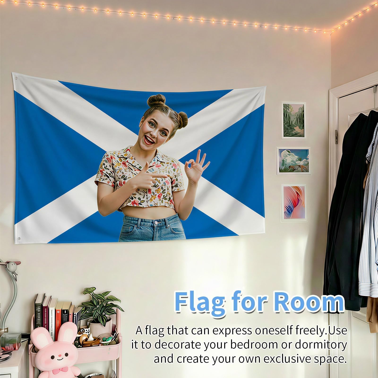 Custom Scottish Flag-Personalised Scotland Flag with Picture Photo Logo Text-Custom Scottish Tapestry Banner for Competitions,Soccer Party Bar Garden Festivals Dorm Decoration Indoor Outdoor - 2