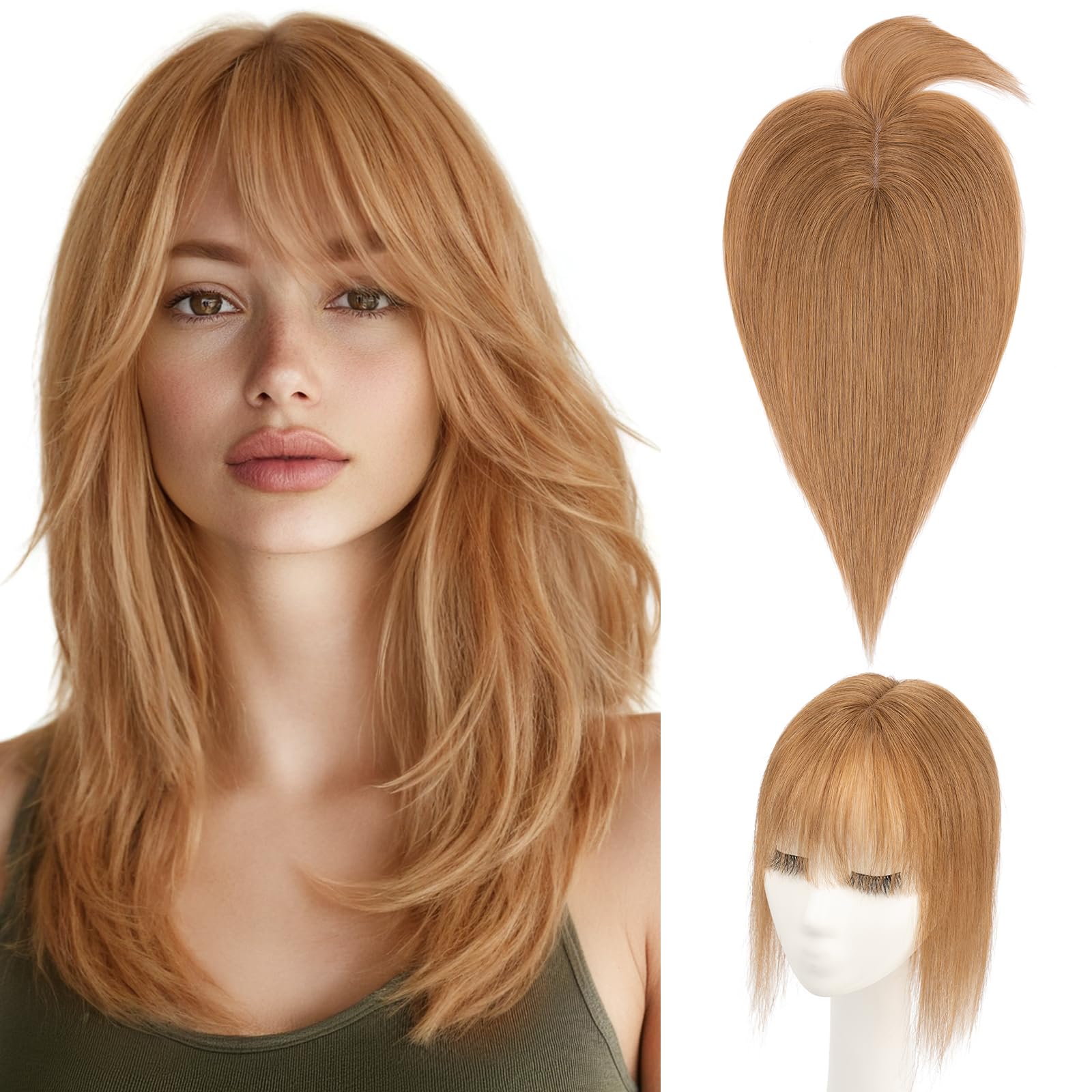 Human Hair Topper 10 Inch Silk Base 2.25x6 Inches for Thinning Hair Amazon.com : Hairro Hair Toppers for Women Real Human  main image 4