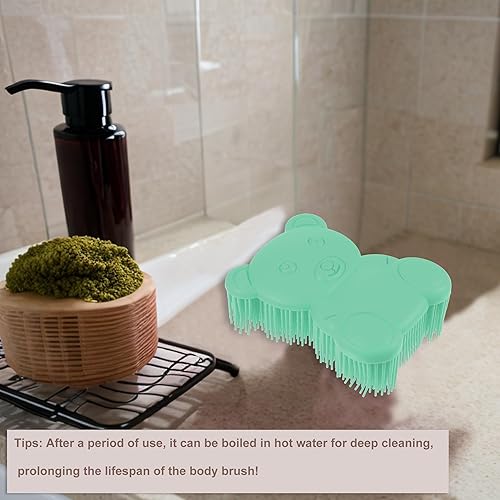 Miniatura 6 de VOCOSTE Cepillo corporal de silicona suave, cepillos sensoriales, esponja de silicona, cepillo de ducha para mascotas, cepillo de baño, verde