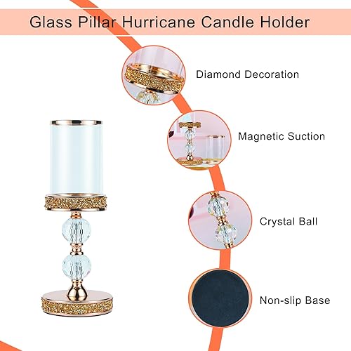 Miniatura 3 de Portavelas para velas de pilar portavelas de pilar portavelas de cristal para mesa de centro de comedor bodas eventos fiestas decoración del hogar