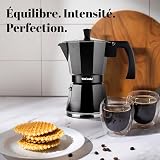 WECOOK! Luccia Cafetière Expresso Italienne à Induction en Aluminium, 1-3 Tasses de Café, Base en Acier Inoxydable, Soupape de Sécurité, Vitrocérame, Gaz, Électrique - 2