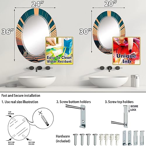 Miniatura 4 de DesignQ Souls Walking Toward The Ocean Light I - Espejo de tocador, espejos de baño, espejos de pared para sala de estar, dormitorio, espejo