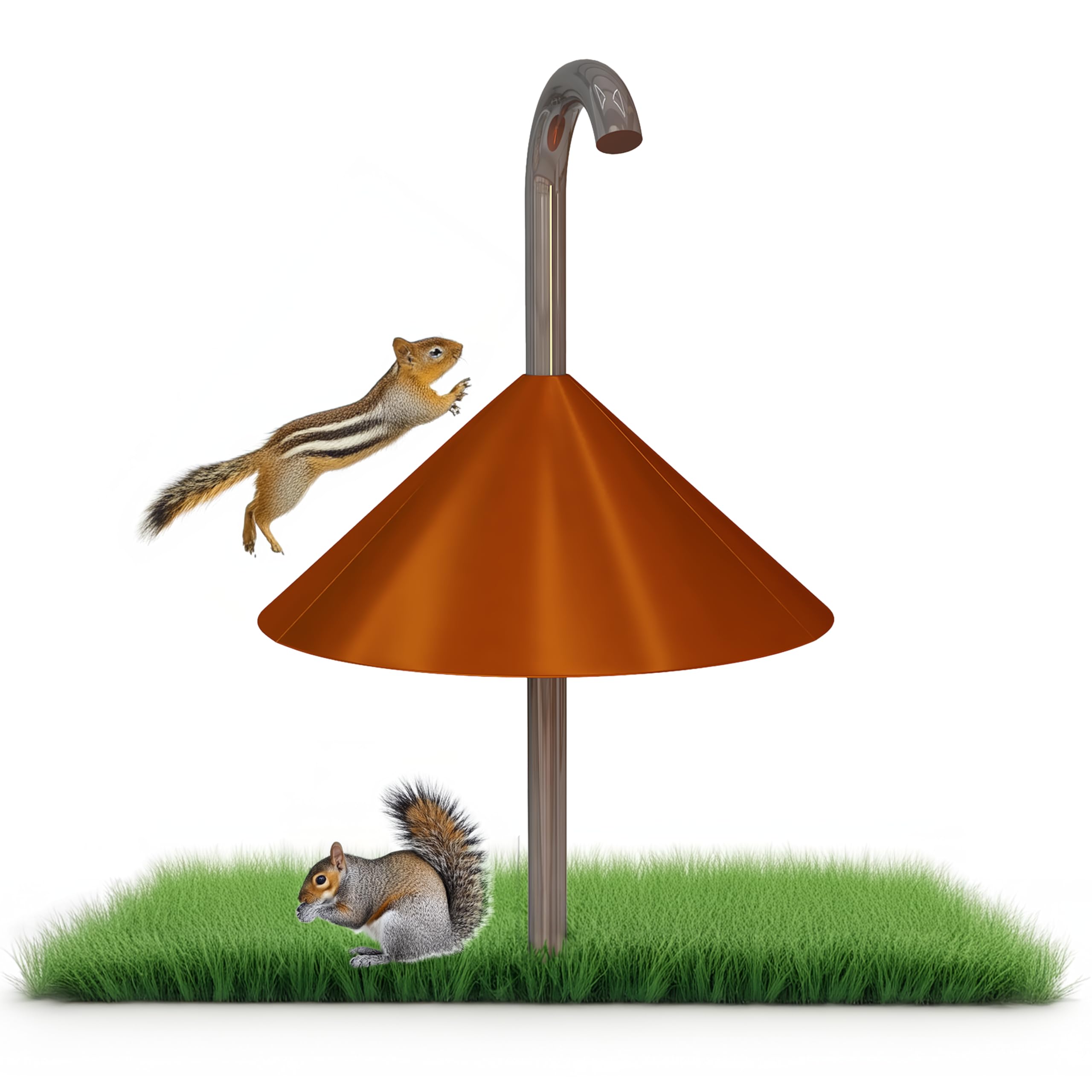 Predator Guard 19-Inch Squirrel Baffle for Bird Feeders - Larger Anti-Rust Galvanised Steel - Dual Hanging & Pole Mount Design - Squirrel & Raccoon Proof Barrier for Feeders