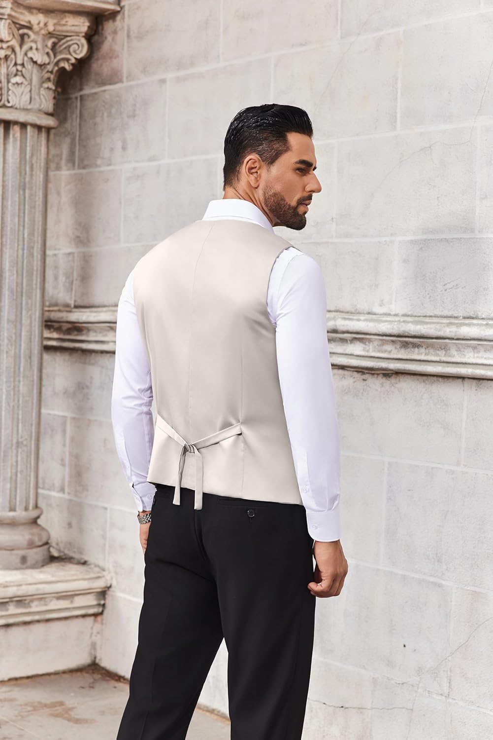 COOFANDY Men's Business Suit Vests Slim Fit Formal Dress Waistcoat Groomsman Vest For Wedding - Image 6