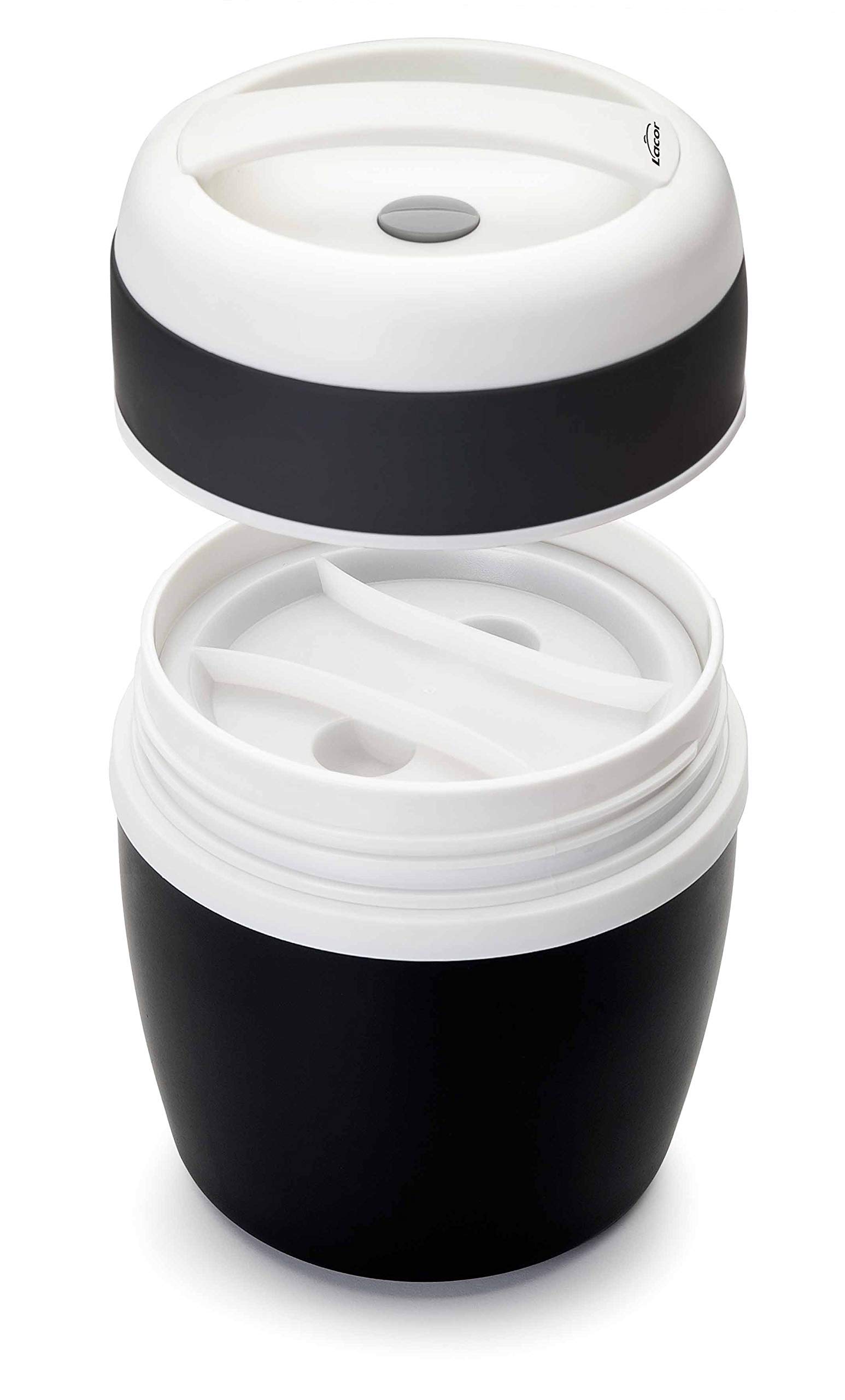 LACOR 62480 - Termo para Alimentos Soft Touch Acero Inoxidable 1 Litro | En acero inoxidable, mantiene bebidas calientes o frías; ideal para cocina profesional y uso diario en casa, de gran utilidad