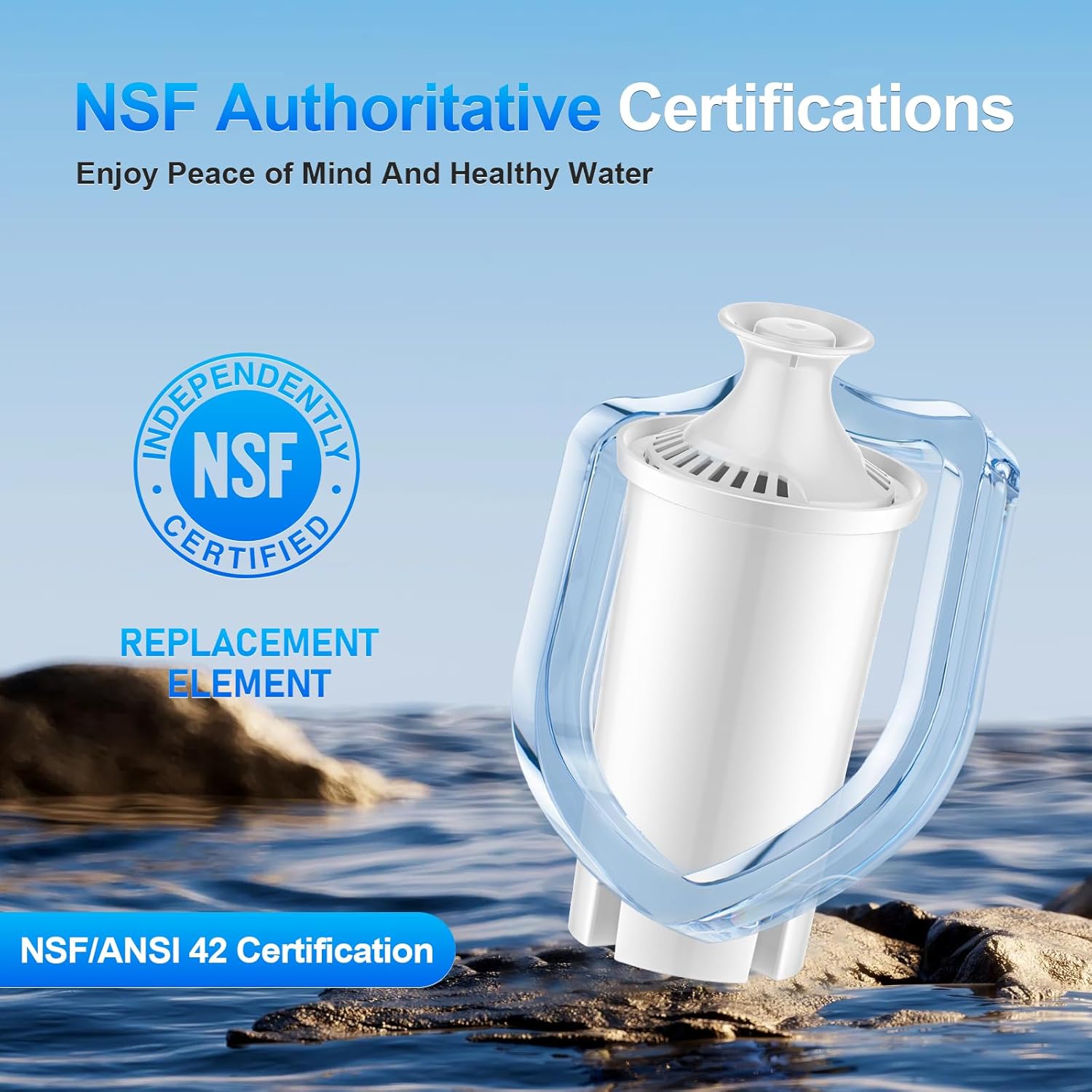 Water Fiter Replacement Compatible with Brita Water Filter & Pitchers, Replacement for Brita Filter Classic OB03, Mavea 107007, 35557, 3 PCS Water Pitcher Filter - Image 4