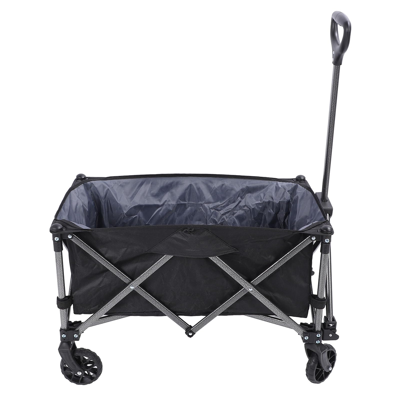 100 L Polyester Stahl Outdoor Hilfsprogramm Klappbare Autowagen Car Car Camp für Sporteinkaufslager Schwarz