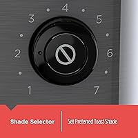 Vista 5 de Black & Decker Tostadora de 2 rebanadas con función de botón de ranura extra ancha, selector de sombra y bandeja de migas abatible, negro/acero
