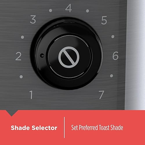 Miniatura 5 de Black & Decker Tostadora de 2 rebanadas con función de botón de ranura extra ancha, selector de sombra y bandeja de migas abatible, negroacero