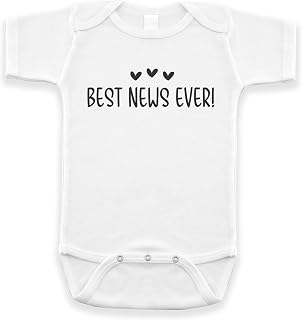 Best News Ever Pregnancy Announcement 유아용 바디수트, 0-3개월 반소매