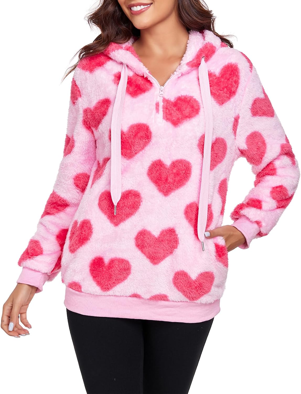 Century Star Womens Fuzzy Hoodies Pullover Sport Hoodie Cozy Oversized Pockets Hooded Sweatshirt Athletic Fleece Hoodies - Image 4