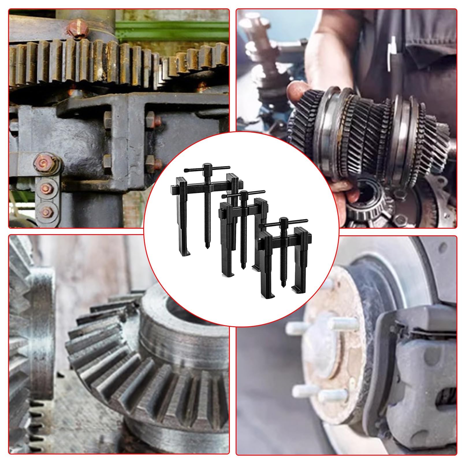 Kit de extractor de rodamientos de dos mordazas, extractor de engranajes de 3'', 4'' y 6'', patas gemelas ultrafinas, rango de 20 a 85 mm, capacidad de 1 a 4,5 toneladas, para ruedas, motocicletas,