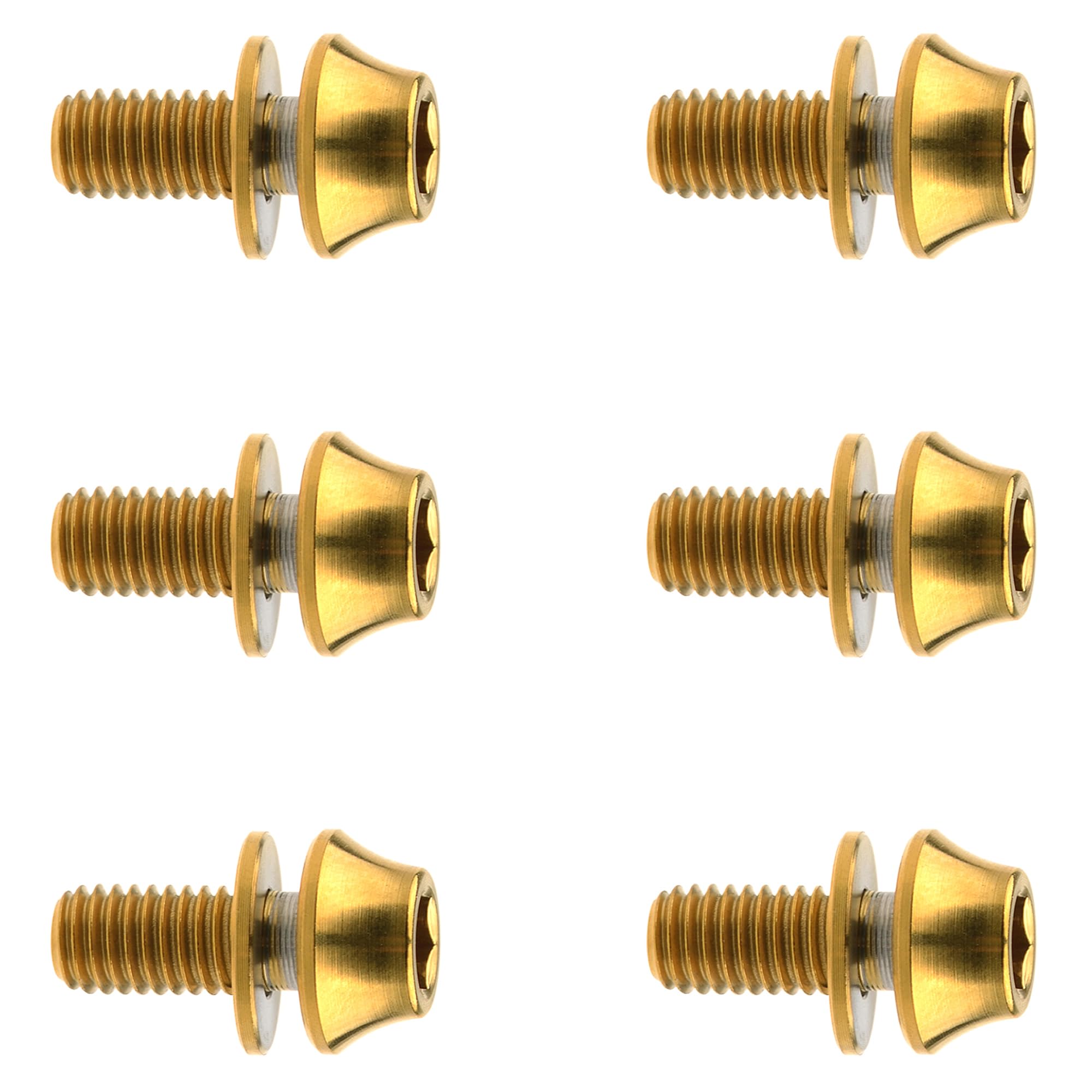 DWAMMEBRS Bolt M5x12mm Ti Screws with Washer For Bike Water Bottle Cages Park Of 6(Gold)