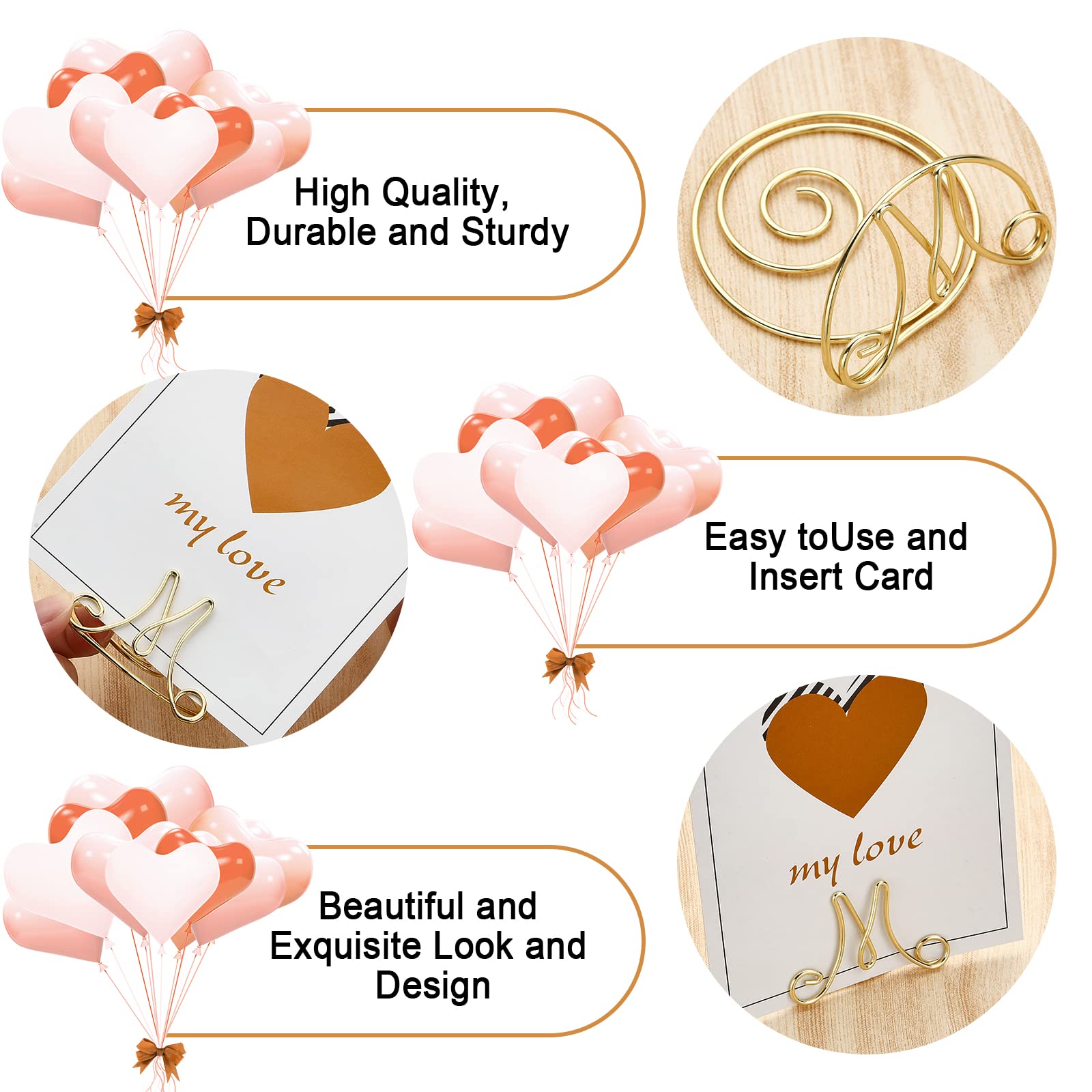 12 Portanumeri Da Tavolo Dorati - Segnaposto Semicircolare Per Matrimoni E Feste | Design Moderno - Foto 10