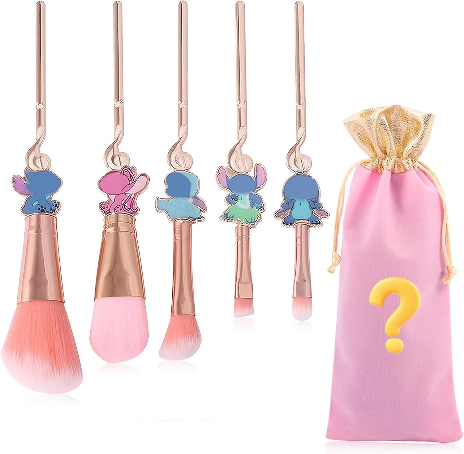 Cute Cartoon Girl-Themed 5-Piece Makeup Brush Set