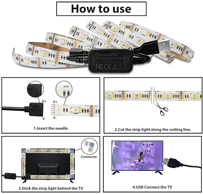 Kit de Tira LED ZigBee RGB+CCT de 2M GLEDOPTO miniatura 5