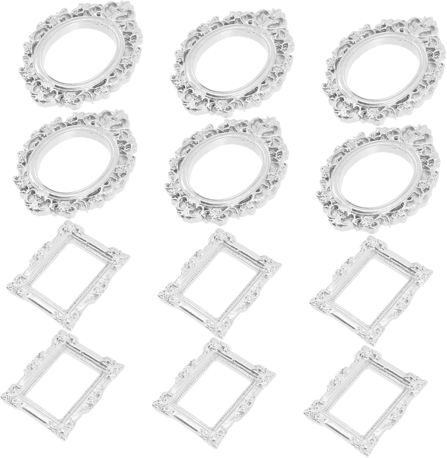 VOSAREA 12pcs Retro Resin Mini Photo Frame Ornament for DIY Crafts Decor