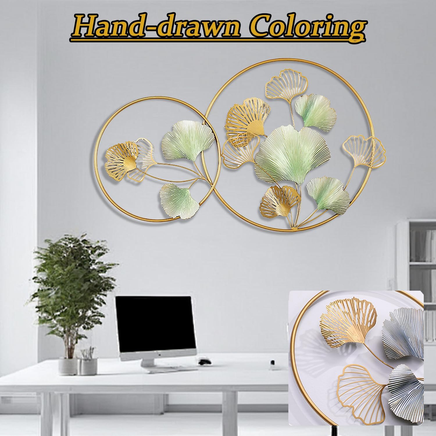 壁飾り イチョウの葉 ゴールド