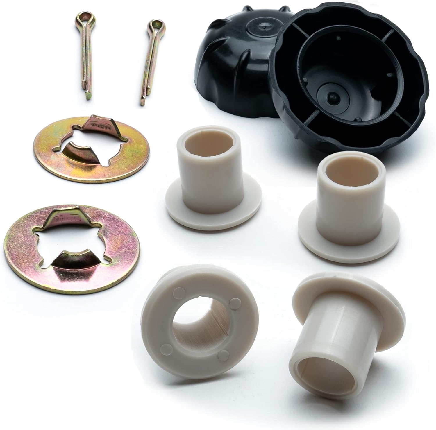 HD Switch - 2 Kits - Front Wheel Flange Bushing Bearing Rebuild fits Troy-Bilt TB1942 TB2246 TB2350 TB2454 TB42 & LT FAB46 (2015-2017) w/Deluxe Domed Hub Caps Lawn & Garden Tractor Mowers