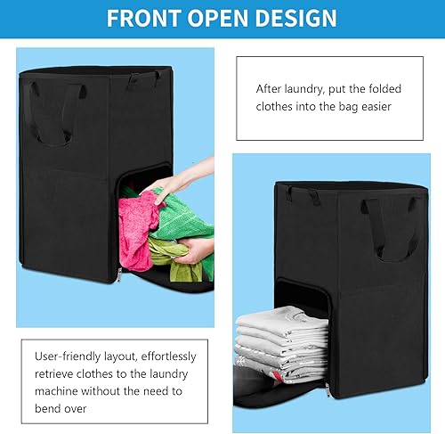 Miniatura 5 de Bukere - Mochila para lavandería, extra grande 2 en 1, cesta de lavandería para estudiantes universitarios, artículos esenciales para el dormitorio,