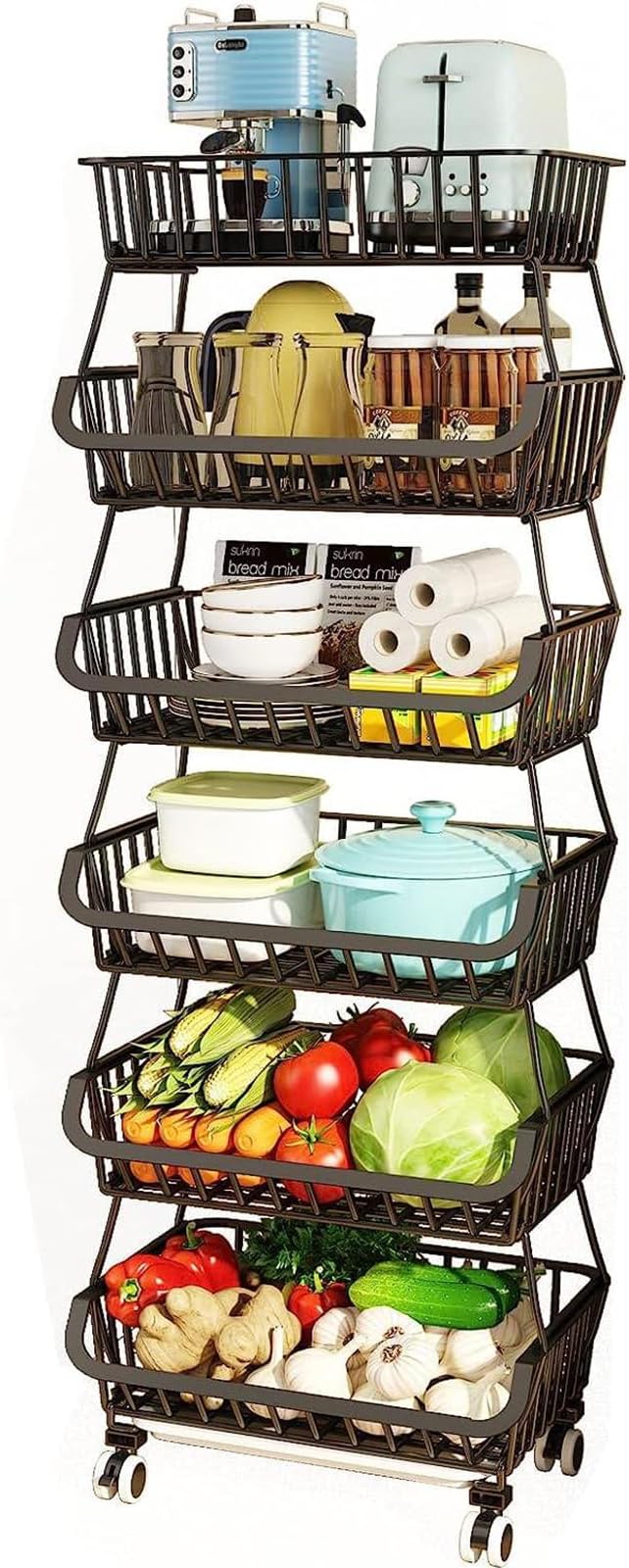 4er Set Stapelbare Drahtkörbe Aus Eisen - Aufbewahrungskörbe Für Küche & Vorratsschrank