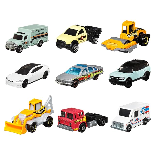Foto 7 de 7 de Matchbox Pack de 9 Coches Juguetes, Modelos Surtidos (Mattel X7111)