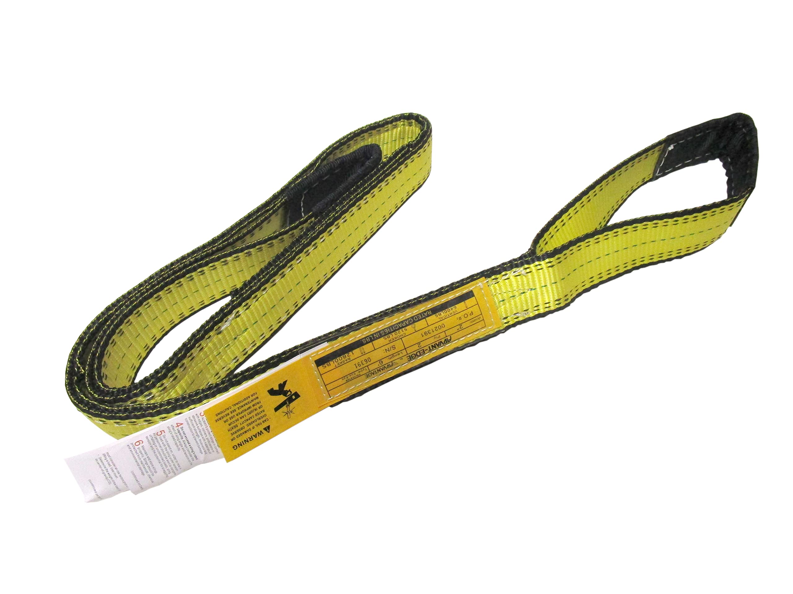 RuggedTow 2'' x 16 ft Web Lifting Sling Tow Strap 2-Ply EE2-902 Eye & Eye | Poly Synthetic | Choker Tagged & Rated | Professional Quality, Yellow, PSL22PFEX16