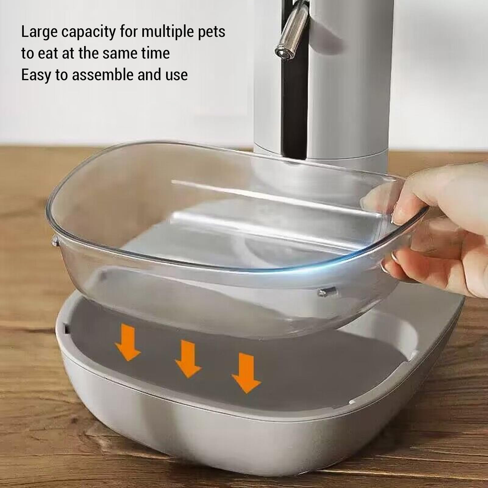 Dispensador De Agua De Pie para Mascotas, 680ml Alimentación Automática De Agua Altura Ajustable Comedero De Pie para Gatos Y Perros Bebedero De Botella Comedero Colgante (Gray)