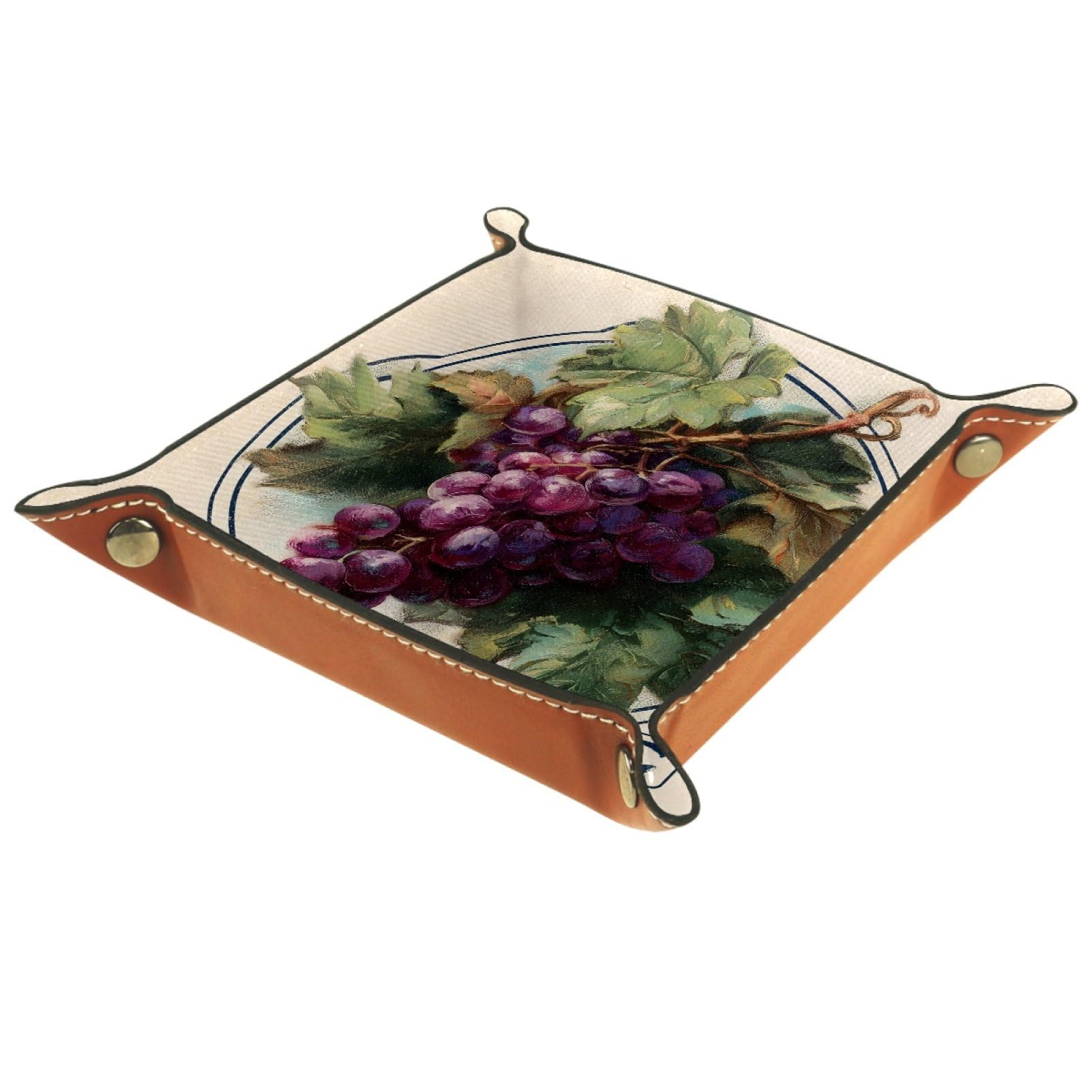 VAPOKF Retro Grape Dice Tray, Folding Microfiber Leather Dice Holder for Dungeons and Dragons RPG Dice Gaming D&D and Other Table Games