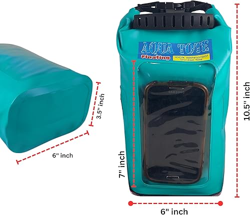 Miniatura 5 de Bolsa cruzada para teléfono celular, color verde azulado, 100% impermeable, flotante, protección seca para tu dispositivo móvil durante todos los