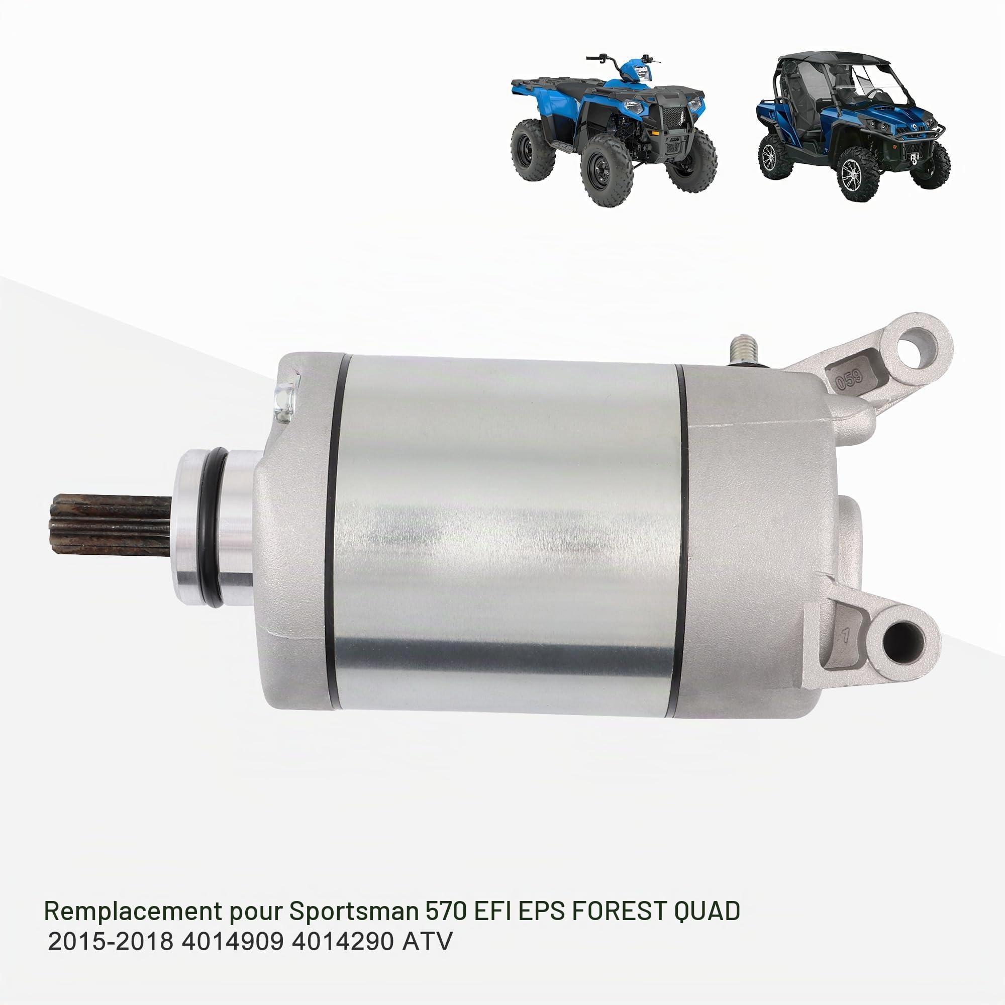 GOOFIT Démarrage électrique Accessoires Moteur Moteur Fit Remplacement pour Sportsman 570 EFI EPS FOREST QUAD 2015-2018 4014909 4014290 ATV