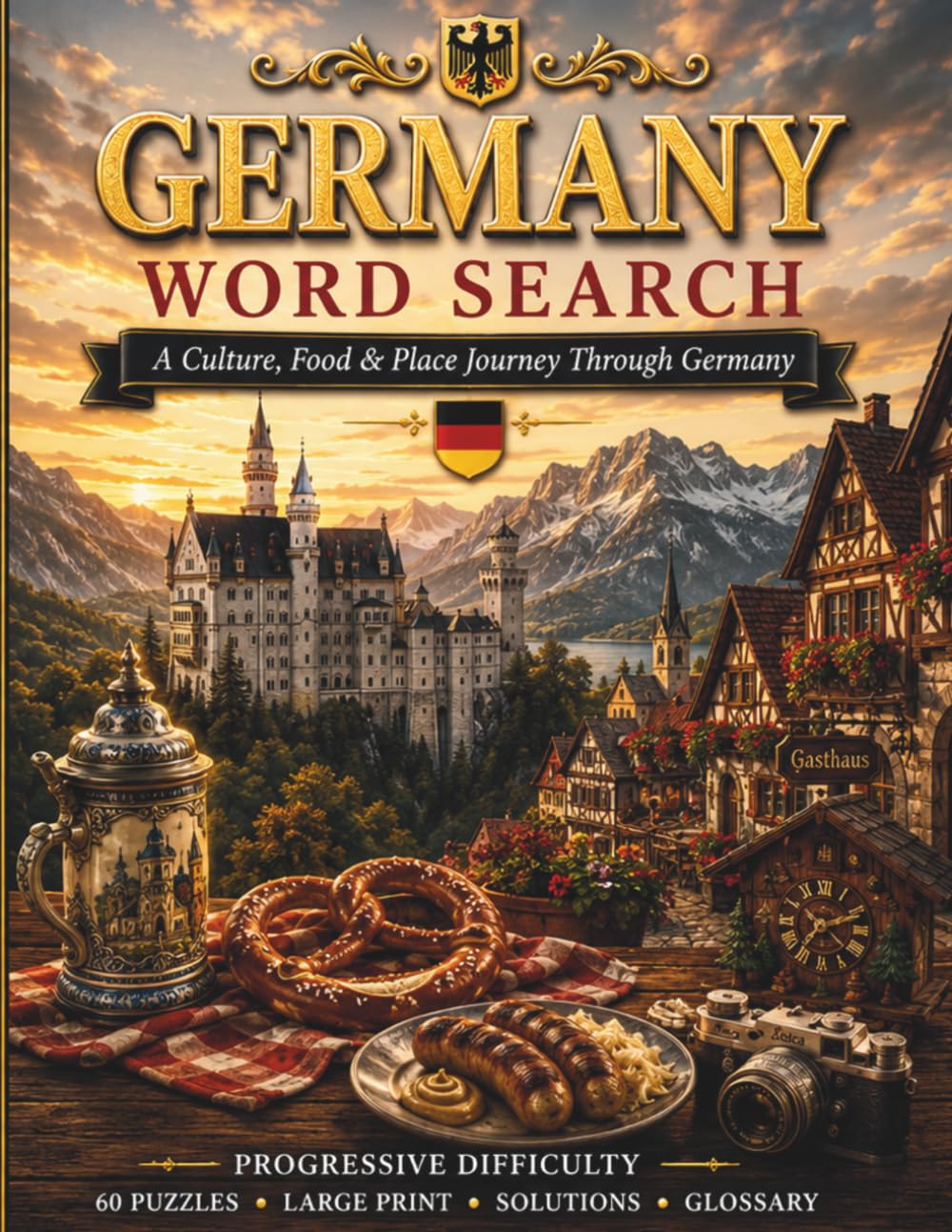Germany Word Search: A Culture, Food & Place Journey Through Germany (World Travel Word Search)