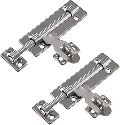 Miniatura 7 de 2 piezas de cerradura de cerrojo deslizante, perno de barril resistente de 7 pulgadas con orificio para candado, pestillo de puerta deslizante