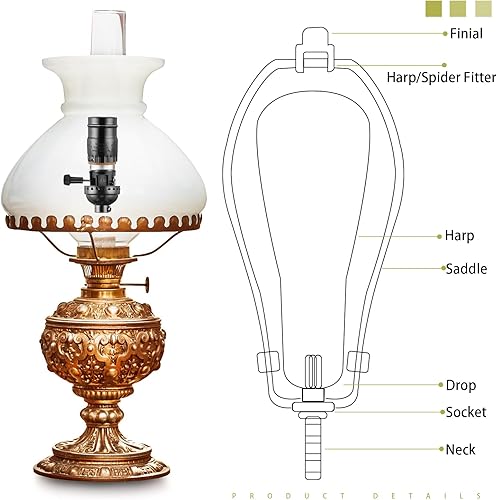 Miniatura 10 de Zonon Juego de 2 piezas de reparación de lámpara de pie, piezas de lámpara con cable de 12 pies y enchufe de 3 vías, juego completo de accesorios
