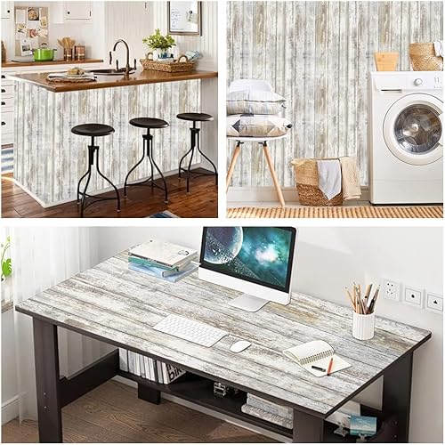 Miniatura 5 de Arthome - Papel de contacto de madera rústica autoadhesivo, decorativo, para armarios, encimera, pared, fácil de limpiar, extraíble, de grano