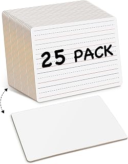Ohuhu 25 pizarras blancas pequeñas A4 de doble cara rayadas/en blanco, portátil, con línea para aulas, hogar, 22,8 x 30,5 cm