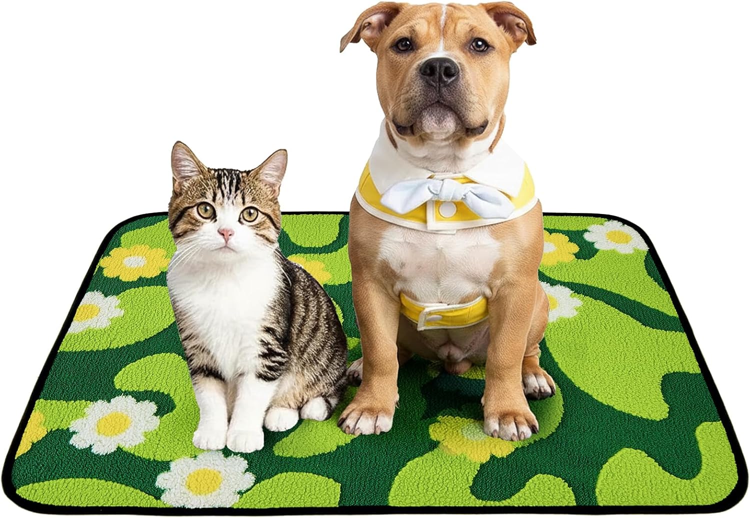 Qeils Reusable Puppy Pads for Small Dogs, Washable Pee Pads with Non-Slip , Absorbent Leakproof Mat for Crates, Playpens, Pet Beds & Whelping, Indoor Potty Training Grass Green, 30"x34", 4 Pack