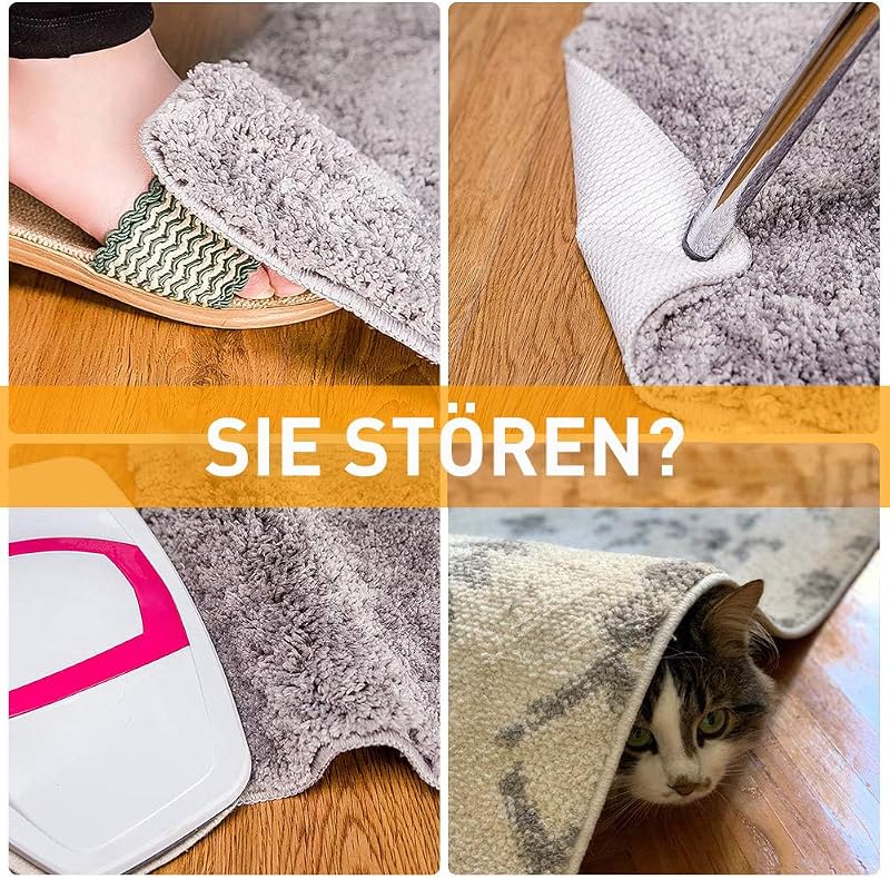 Home Techpro Szőnyegrögzítő - Mosható, Csúszásgátló Alátét Vacuum Tech Technológiával - Szőnyegsarok Kisimító, Könnyen Eltávolítható, 4 db-o