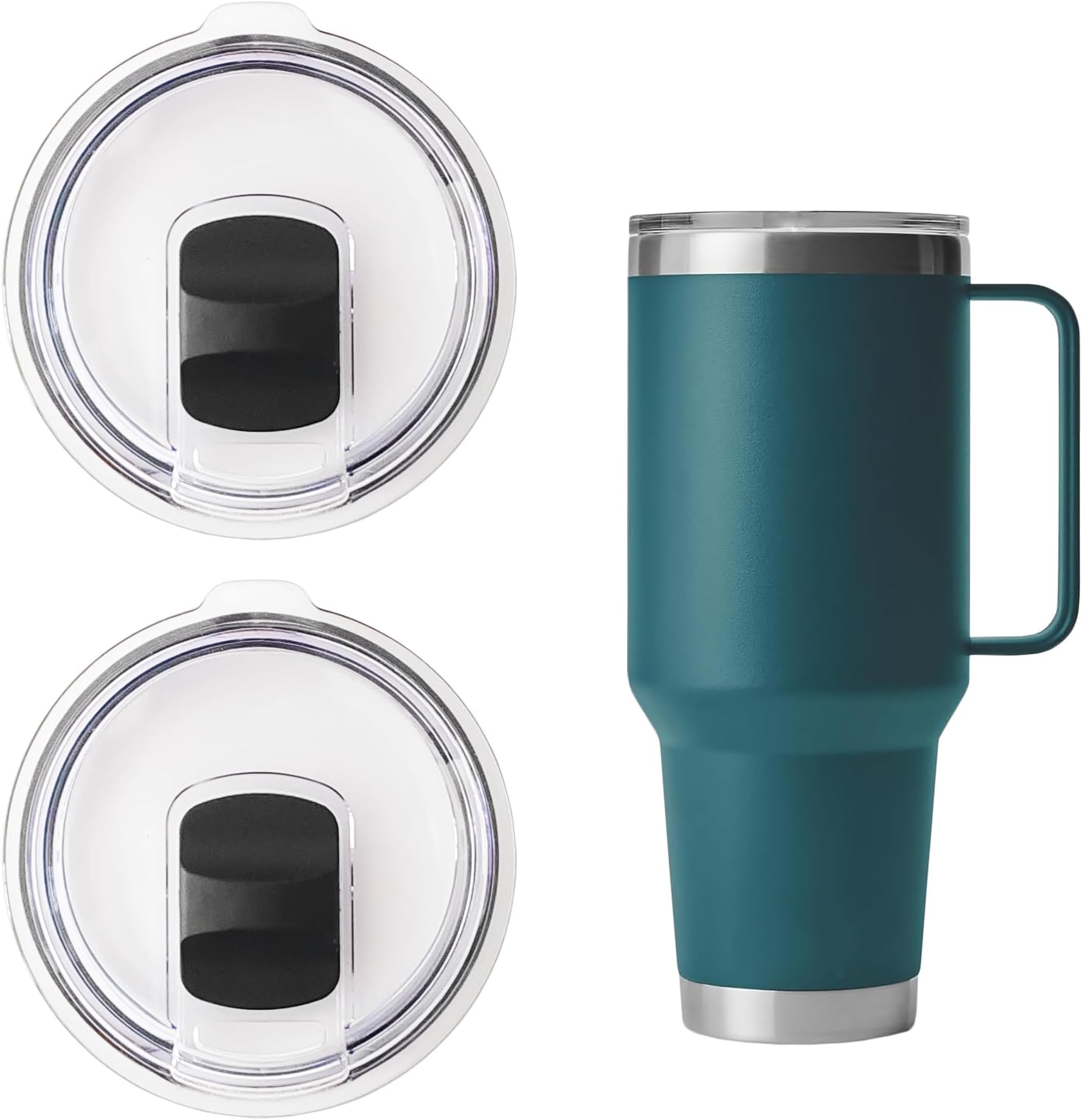 Generic Tumbler Lids for YETI 42 oz 35 oz 32 oz Tumbler,Tumbler Lids Compatible with 30 oz Travel Mug for 42 oz Tumbler with Handle BPA Free, Large, White