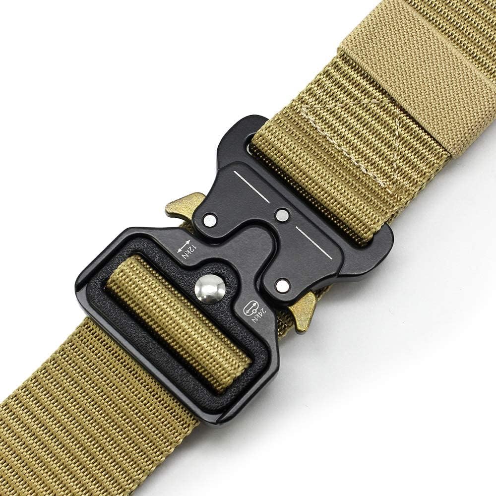 DOOPAI Tactical Belt, Military Style Webbing Riggers Web Gun Belt with Heavy-Duty Quick-Release Metal Buckle