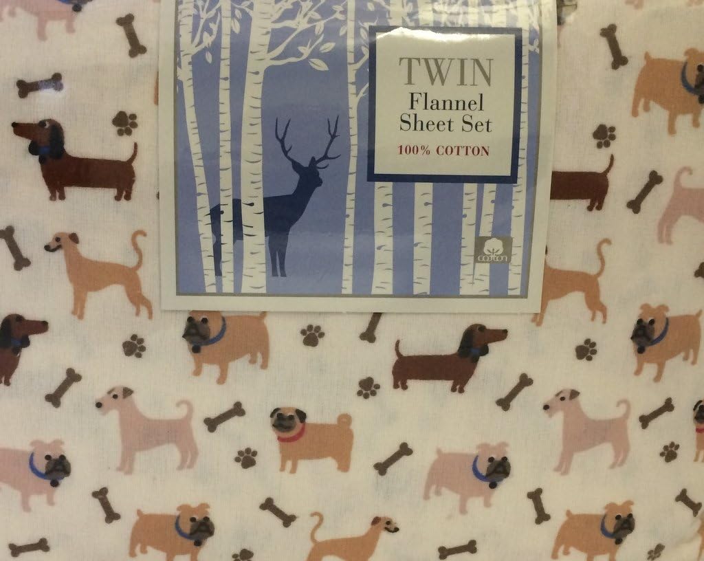 dog print flannel sheets