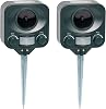 Pestbye® Pack of 2 Solar Waterproof Cat Repellent - Quick Fix Ultrasonic Repeller Cat Scarer with Ground Stake