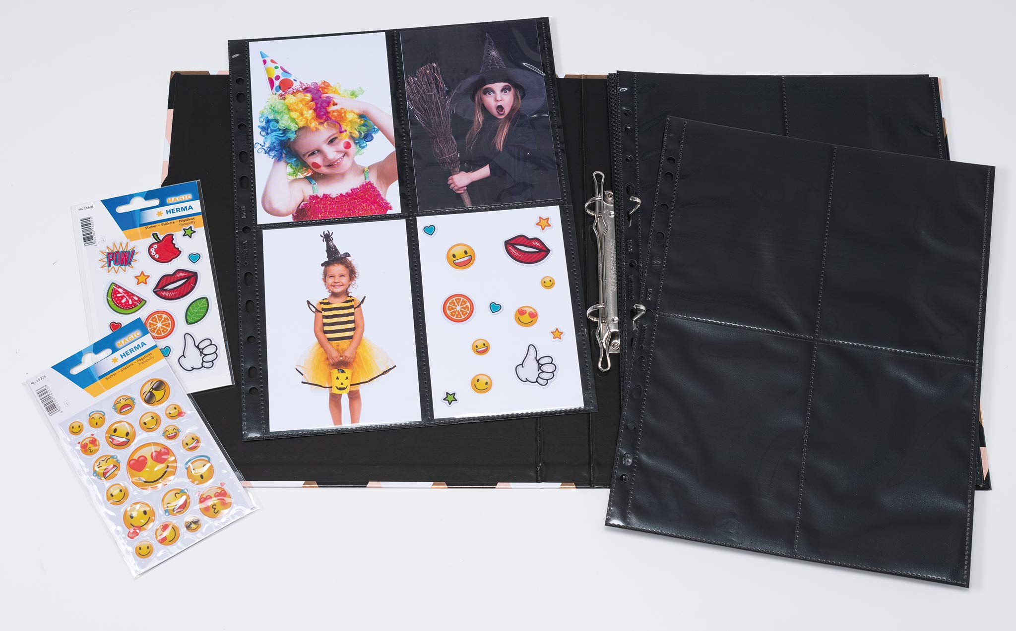 Herma 7785 Lot de 50 Pochettes perforées Transparent/Noir