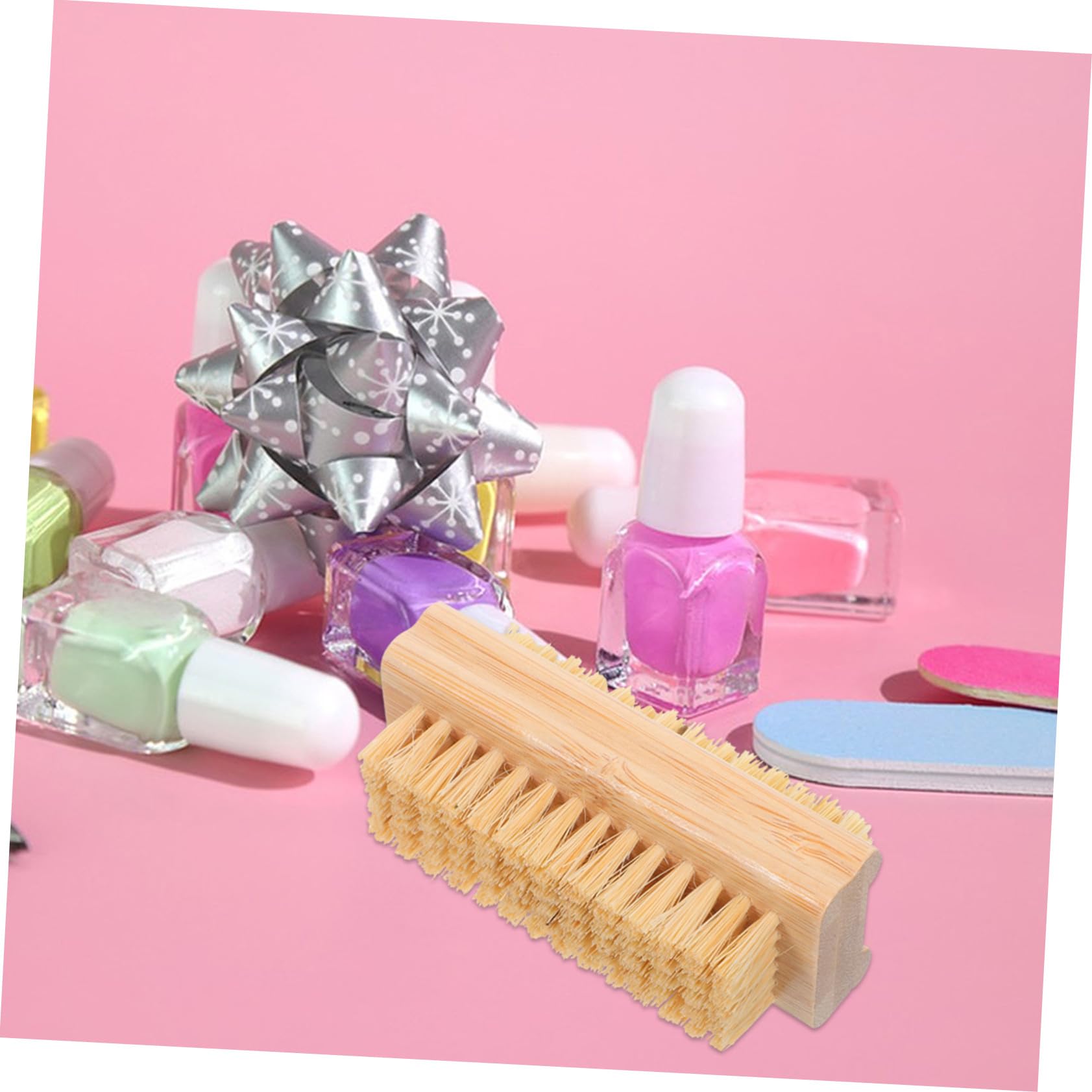 4 Pezzi Spazzole per Unghie in Bamboo con Setole di Cinghiale e Juta Spazzolino Doppia Faccia per Pulizia Cuticole e Manicure Professionale per Tecnici e Uso Quotidiano