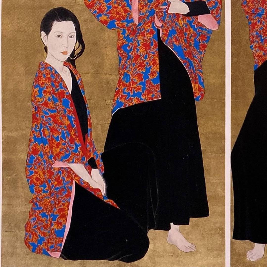 Amazon.co.jp: 堀泰明、〈纒四態〉、画集画、高級額額装付、状態良好 