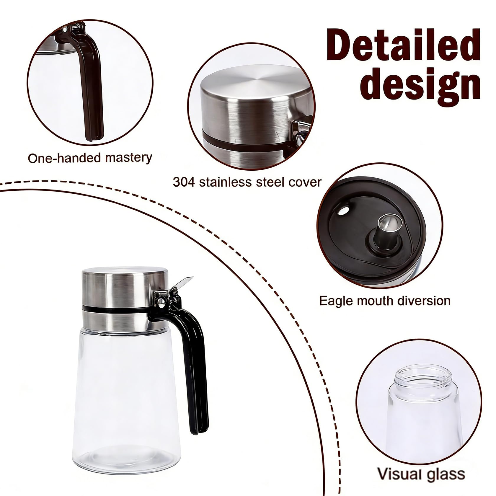 Honigspender 14 oz / 400 ml Glas, 2er Pack Syrup Dispenser, No-Drip Honigglas für Küche, Kaffee Bar und Teestation, Küchenzubehör für Honig, Zucker, Sirup