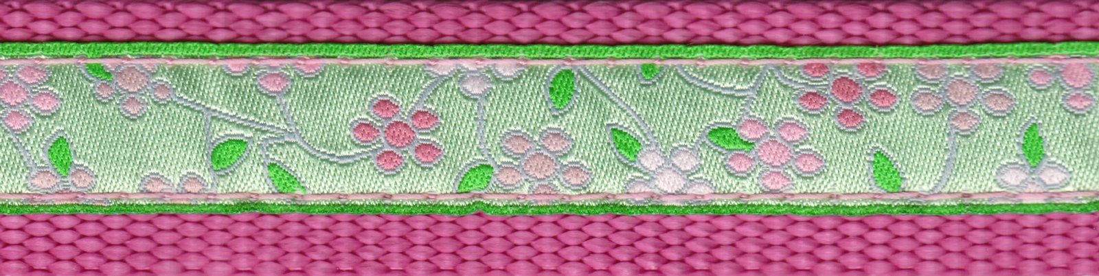 Country Brook Design Fresh Spring Floral Ribbon on Rose Nylon Webbing Closeout (1 Inch, 5 Yards)