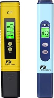 pancellent Water Quality Test Meter TDS PH 2 in 1 Set 0-9990 PPM Measurement Range 1 PPM Resolution 2% Readout Accuracy (Yellow)