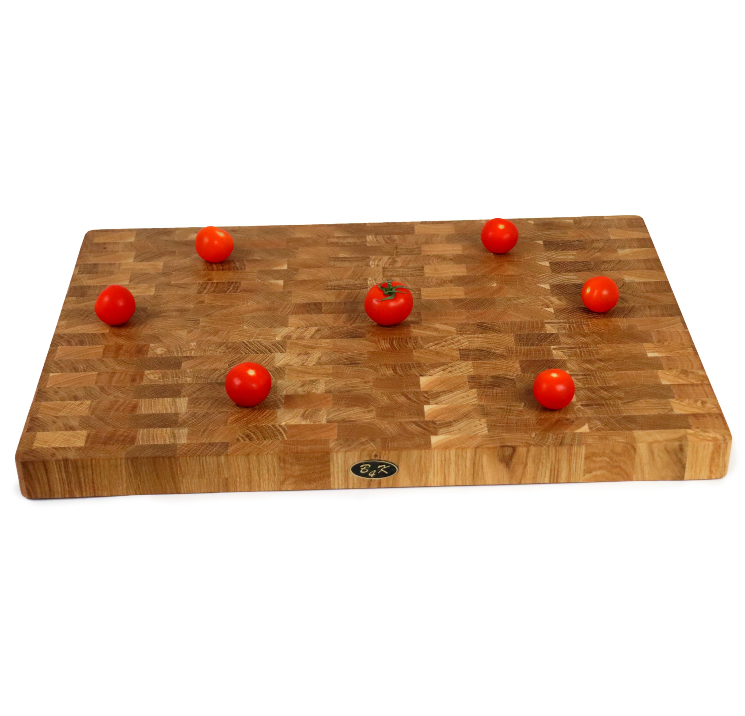 Tabla De Cortar Madera Roble 45x30x4 Cm B4K® | Bloque Macizo Con Asas Y Pies Antideslizantes | Antibacteriana Para Cocina