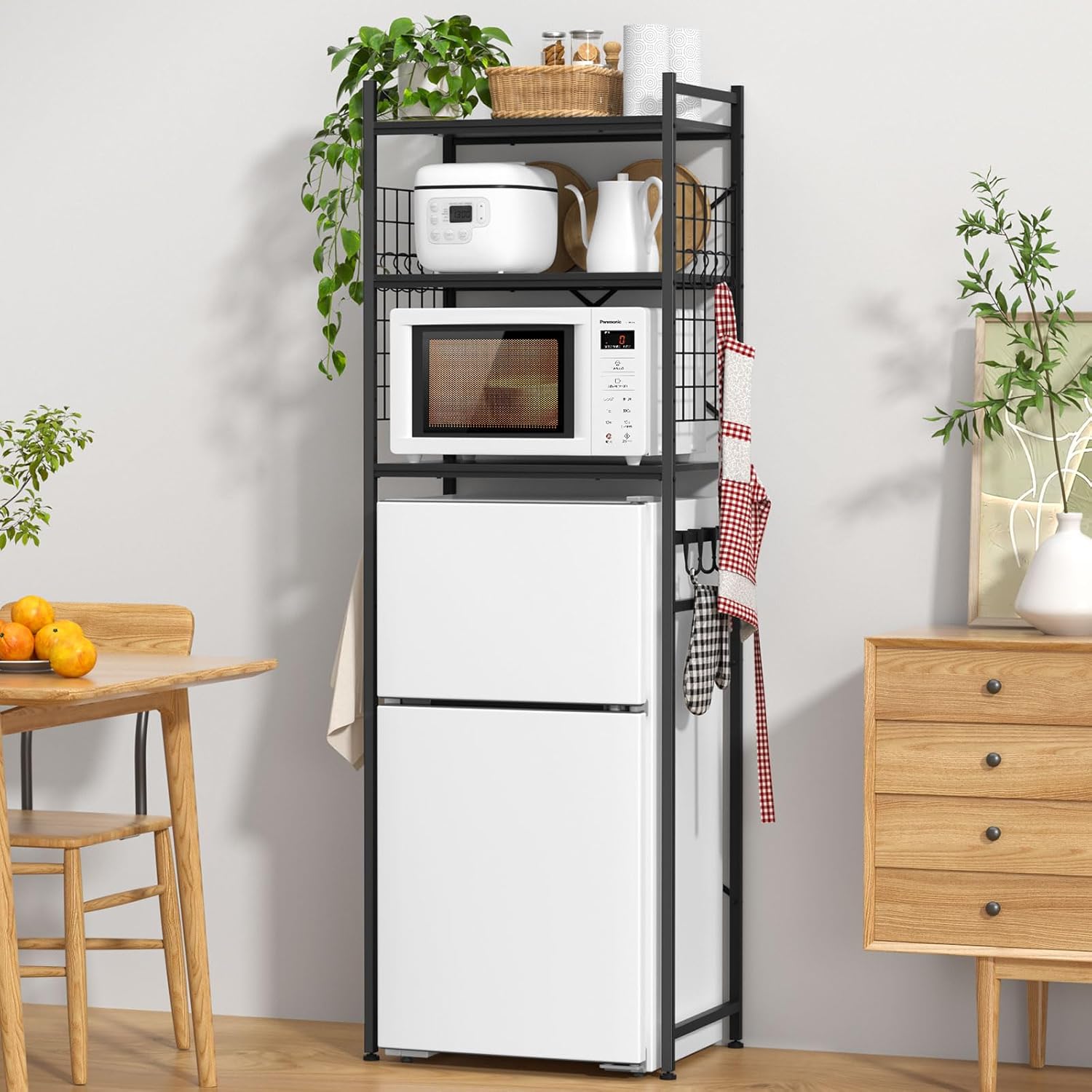 冷蔵庫ラック ゴミ箱上ラック 幅60×奥行40×高さ180cm ブラック Amazon.co.jp: UTIMIU 冷蔵庫ラック ゴミ箱上ラック 幅60×奥行40×高さ